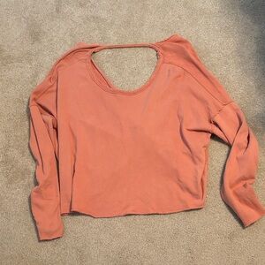 Aerie open back long sleeve with twist knot at bottom